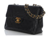 Chanel Vintage Maxi Black Quilted Lambskin Flap