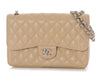 Chanel Jumbo Beige Quilted Caviar Classic Double Flap
