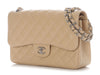 Chanel Jumbo Beige Quilted Caviar Classic Double Flap