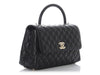 Chanel Medium Black Quilted Caviar Coco Handle