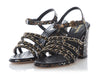 Chanel 17P Black and Gold Fantasy Python Sandals