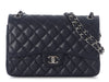 Chanel Jumbo Navy Quilted Caviar Classic Double Flap