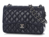 Chanel Jumbo Navy Quilted Caviar Classic Double Flap