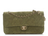 Chanel Maxi Green Quilted Suede Souplissimo Flap