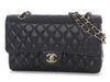 Chanel Medium/Large Black Quilted Caviar Classic Double Flap