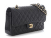 Chanel Medium/Large Black Quilted Caviar Classic Double Flap