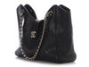 Chanel Small Black Quilted Caviar Shopping Tote
