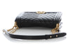 Chanel Old Medium Black Chevron-Quilted Caviar Boy Bag