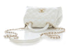 Chanel Extra Mini Iridescent White Quilted Caviar Coco Handle