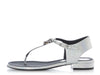Chanel Silver and Black Fantasy Thong Sandals