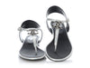 Chanel Silver and Black Fantasy Thong Sandals