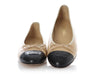 Chanel Beige and Black Cap-Toe Ballet Flats