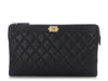 Chanel Medium Black Quilted Caviar Boy O-Case