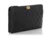 Chanel Medium Black Quilted Caviar Boy O-Case