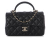 Chanel Mini Black Quilted Lambskin Rectangular Top Handle