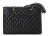 Chanel Black Quilted Caviar Grand Shopping Tote GST