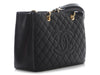 Chanel Black Quilted Caviar Grand Shopping Tote GST