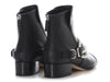 Chanel Black Calfskin Pearl and Chain Short Boots
