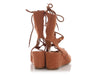 Chloe Brown Suede Lace-Up Gladiator Sandals