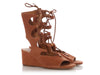 Chloe Brown Suede Lace-Up Gladiator Sandals