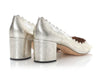 Chloe Metallic Gray Scalloped Lauren Pumps
