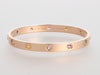 Cartier 18K Rose Gold Multi Stone Rainbow Love Bracelet 17