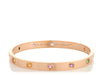 Cartier 18K Rose Gold Multi Stone Rainbow Love Bracelet 17