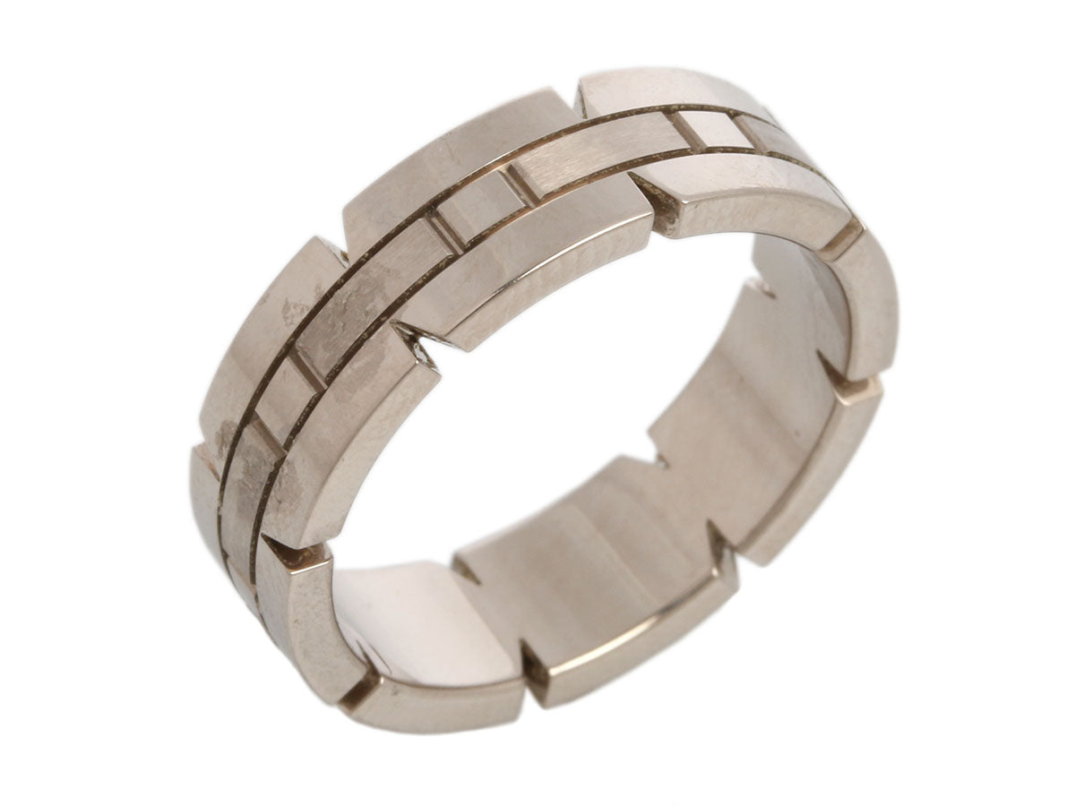 Cartier 18K White Gold Tank Française Ring