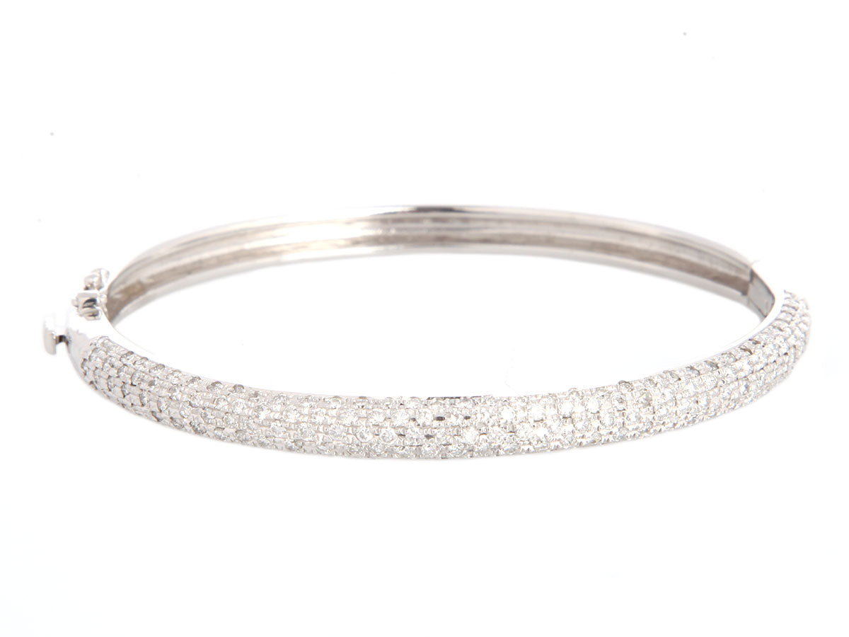 14K White Gold 1.88-Carat Diamond Bangle