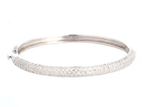 14K White Gold 1.88-Carat Diamond Bangle