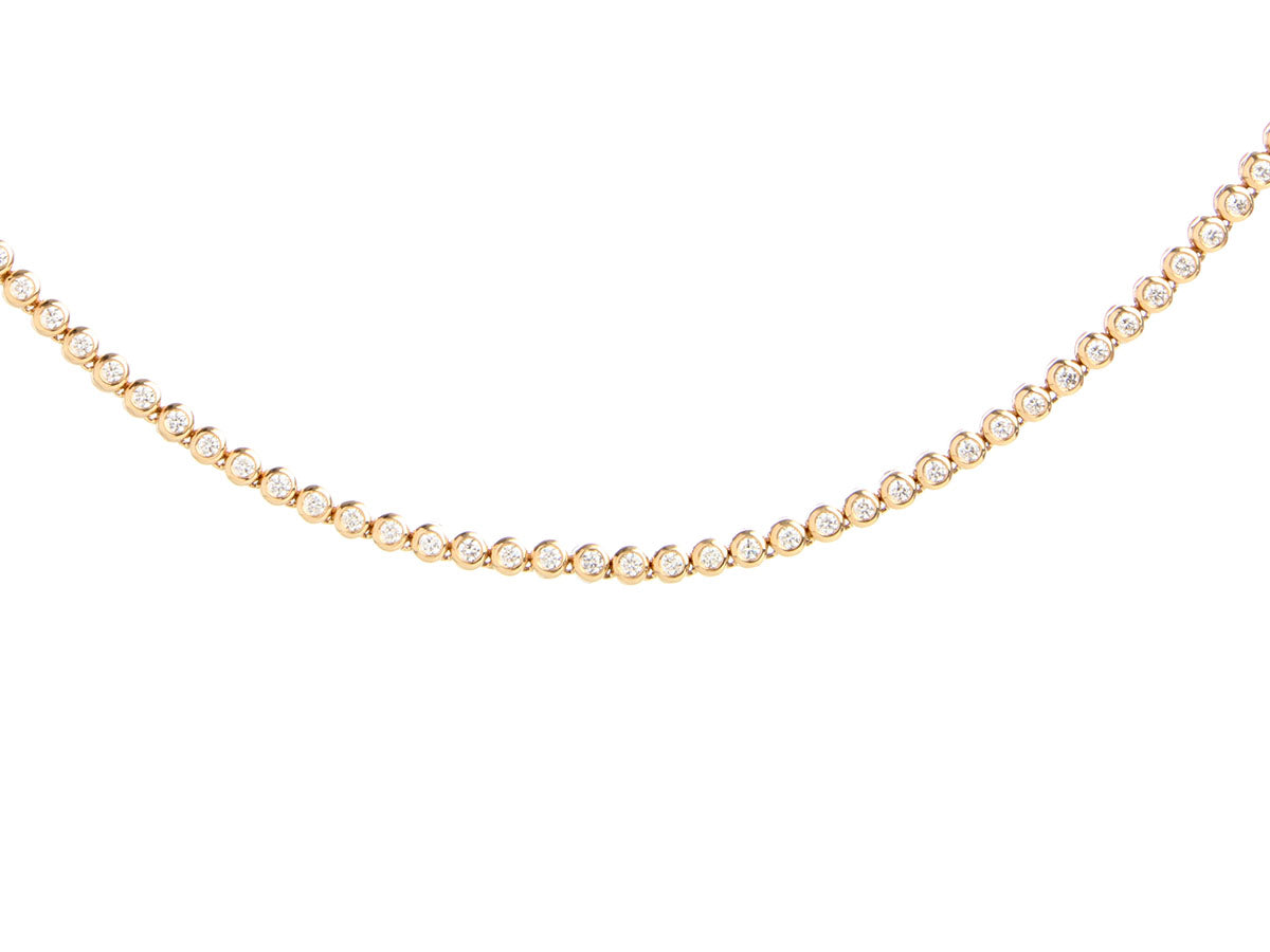 14K Yellow Gold 4.24-Carat Diamond Bezel Choker