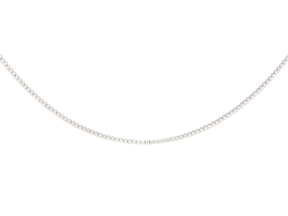 14K White Gold 3.87-Carat Diamond Eternity Necklace