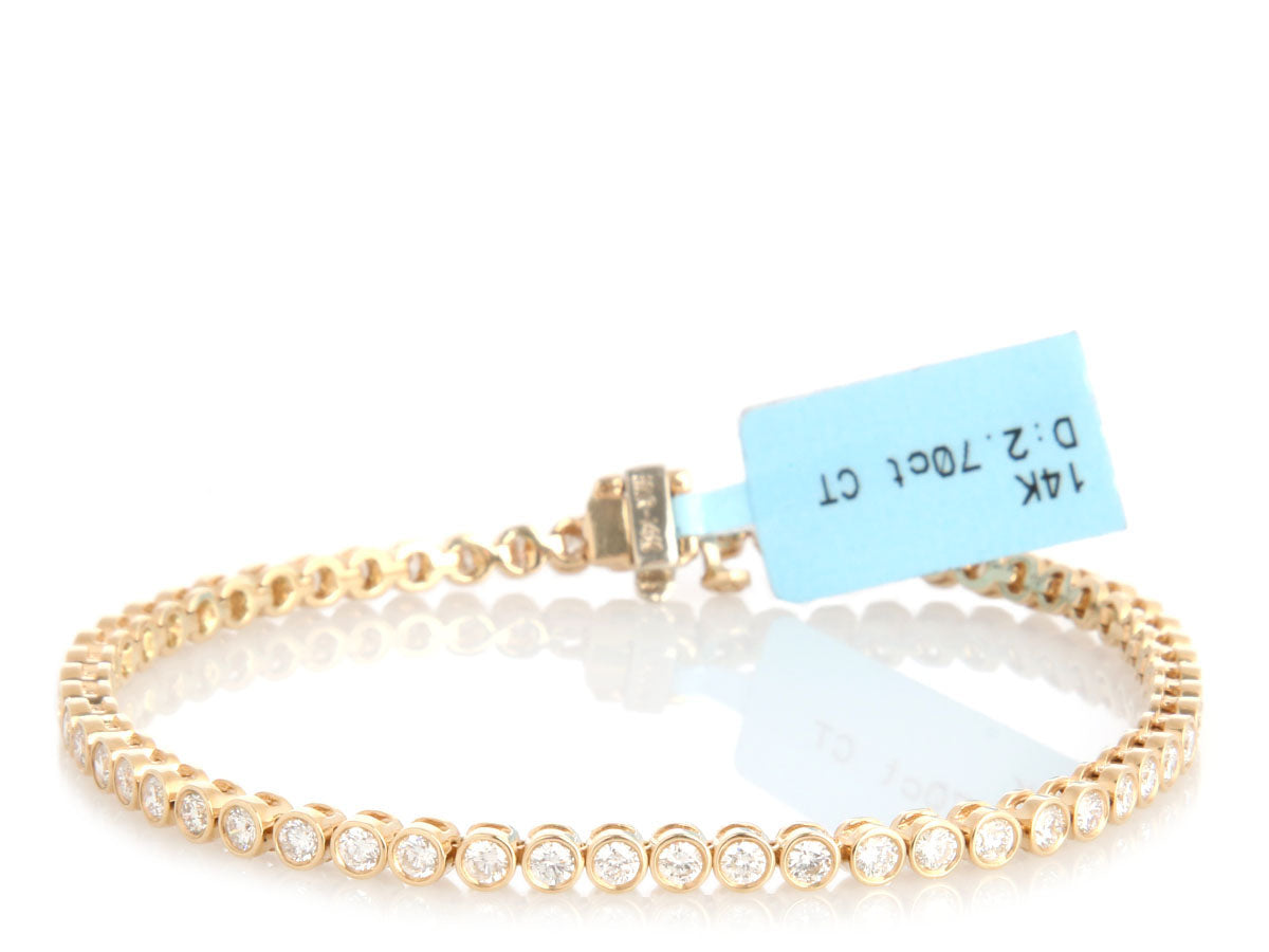 14K Yellow Gold 2.70-Carat Diamond Bracelet