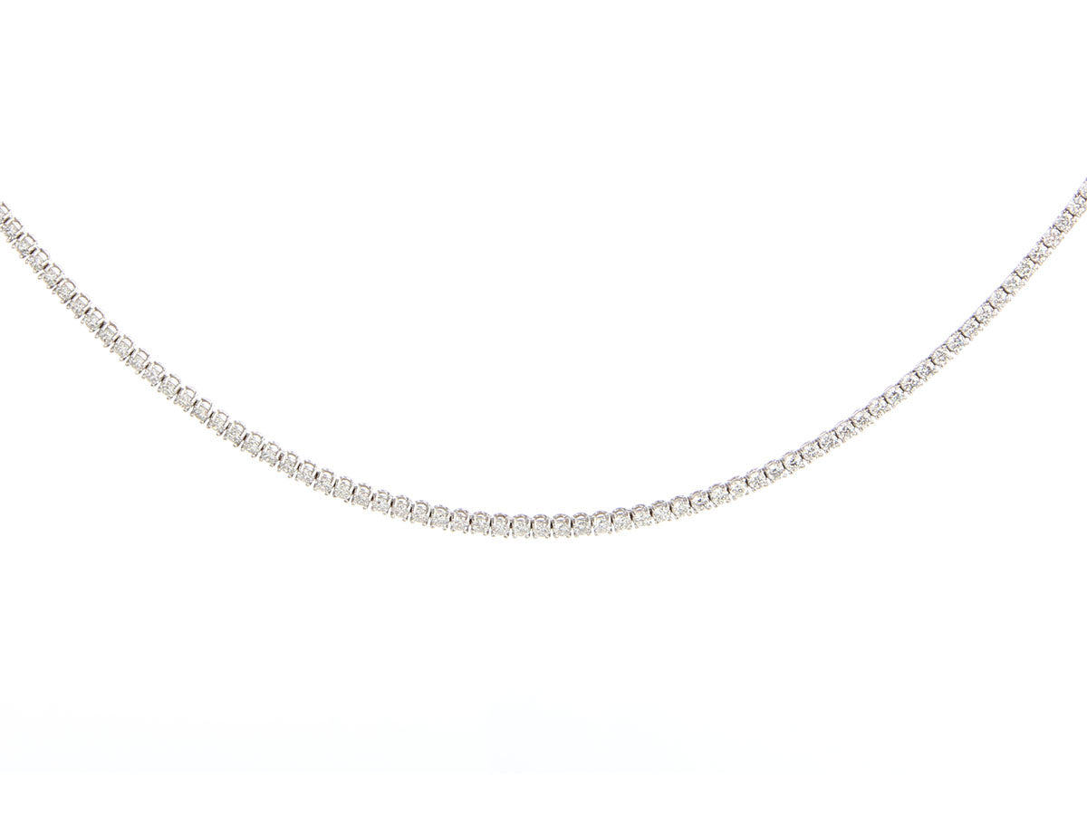 14K White Gold 5.35-Carat Diamond Eternity Necklace