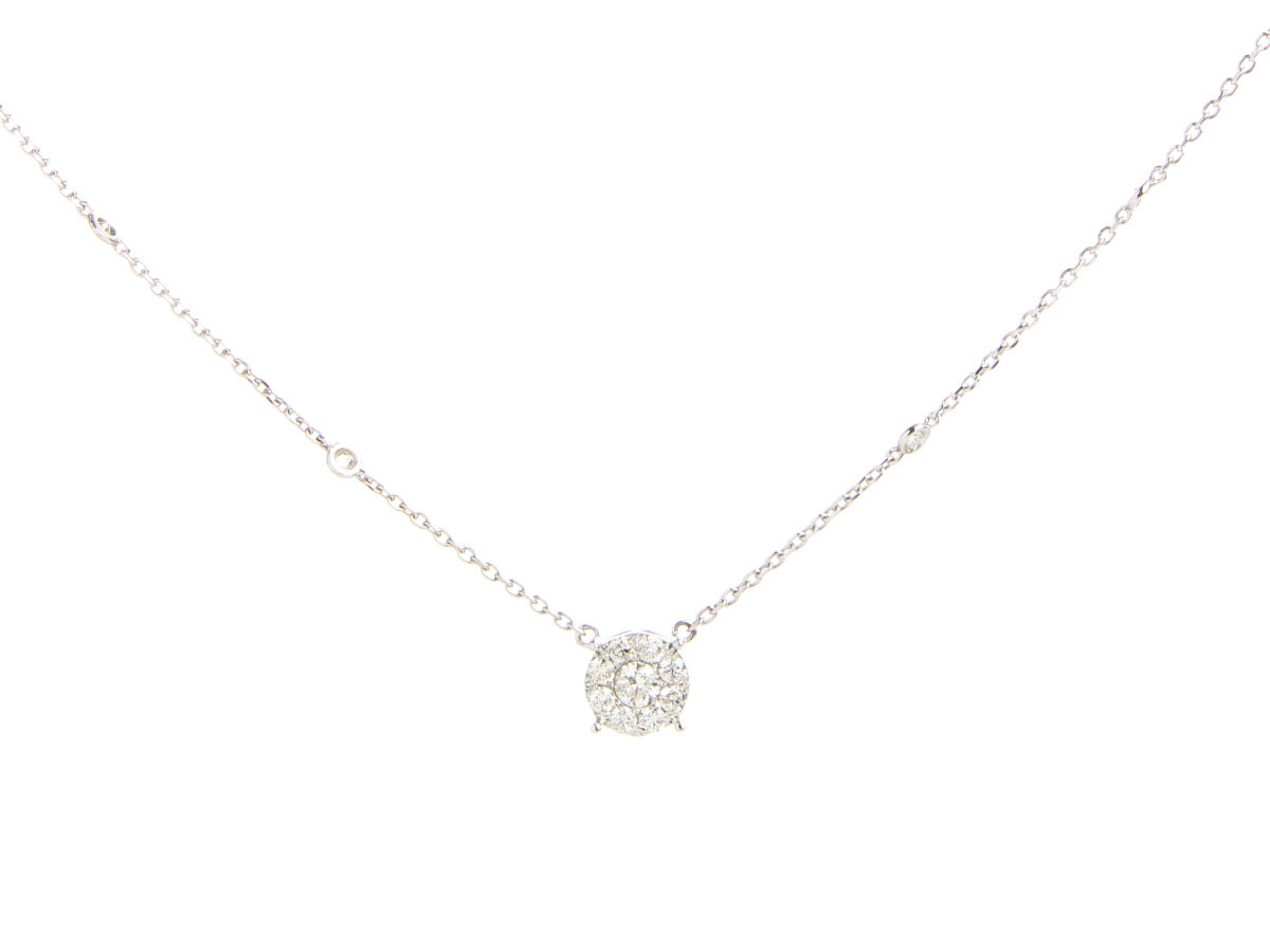 14K White Gold 0.84-Carat Diamond Pendant Necklace
