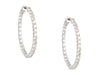 14K White Gold 3.0-Carat Diamond Inside Out Hoops