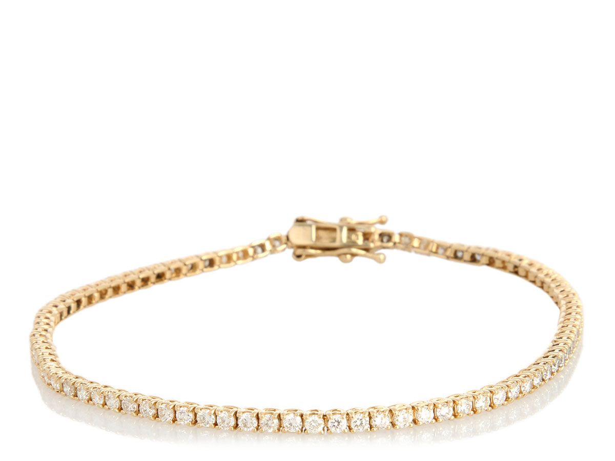 14K Yellow Gold 1-Carat Diamond Tennis Bracelet