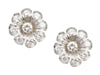14K White Gold 0.50-Carat Diamond Flower Earrings