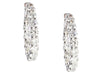 14K White Gold 3.87-Carat Diamond Oval Hoop Earrings