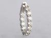 14K White Gold 3.87-Carat Diamond Oval Hoop Earrings