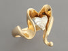14K Yellow Gold 0.50-Carat Diamond Heart Ring