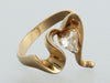 14K Yellow Gold 0.50-Carat Diamond Heart Ring