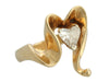 14K Yellow Gold 0.50-Carat Diamond Heart Ring