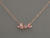 14K Rose Gold Pink Sapphire Love Necklace