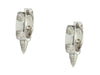 14K White Gold Diamond Spike Huggie Earrings