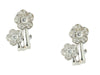 18K White Gold Diamond Flower Earrings