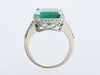 14K White Gold 6-Carat Colombian Emerald and Diamond Ring
