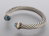 David Yurman Two-Tone Blue Topaz 7mm Cable Bracelet