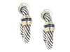 David Yurman Large Two-Tone Sapphire Pierced Hoop Earrings