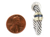 David Yurman Large Two-Tone Sapphire Pierced Hoop Earrings